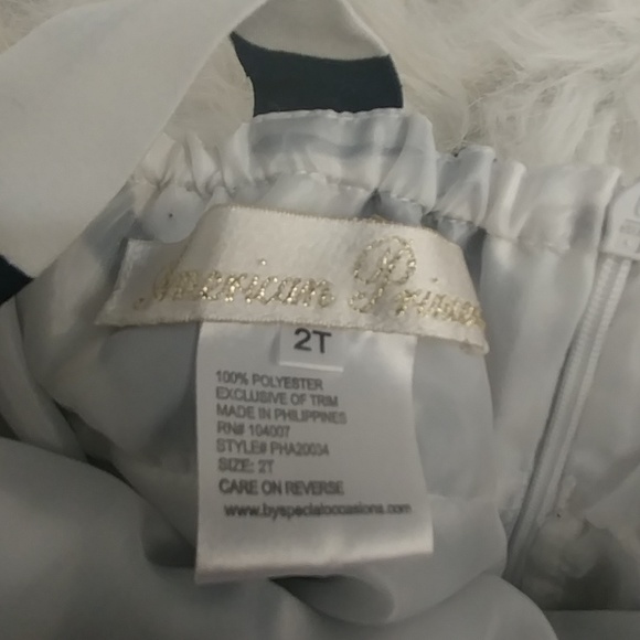 Navy Blue & White Polka Dot Formal Dress Pageant - Picture 3 of 6